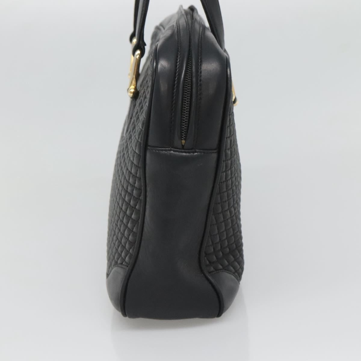 Bally Vintage Handbag Quilted Leather, Black, Leather, Handbag