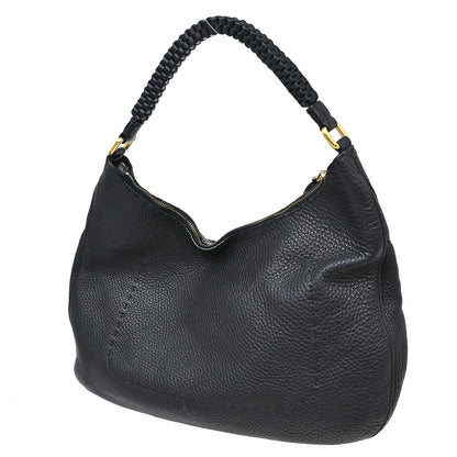 Fendi Selleria Hobo Leather, Black, Leather, Handbag