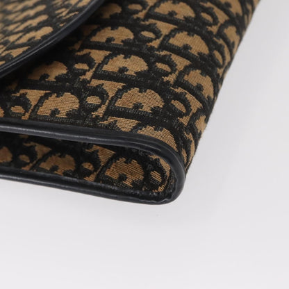 Christian Dior Vintage CD Chain Flap Shoulder Bag Diorissimo Canvas, NAVY, CANVAS, Shoulder bag