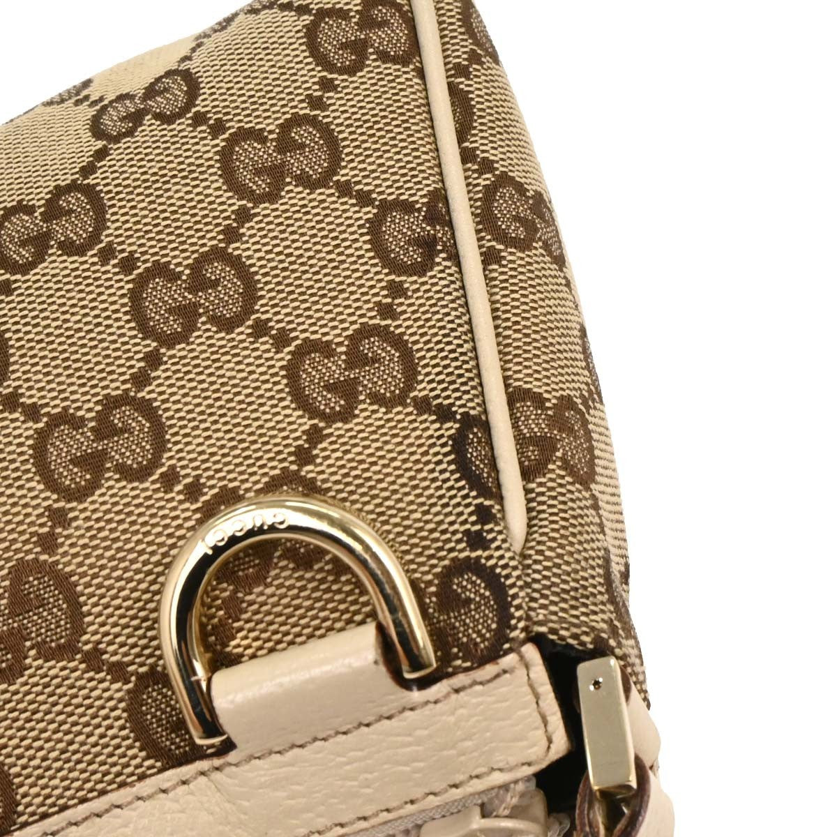 Gucci Abbey Pochette GG Coated Canvas, BEIGE, CANVAS, Clutche & pouche
