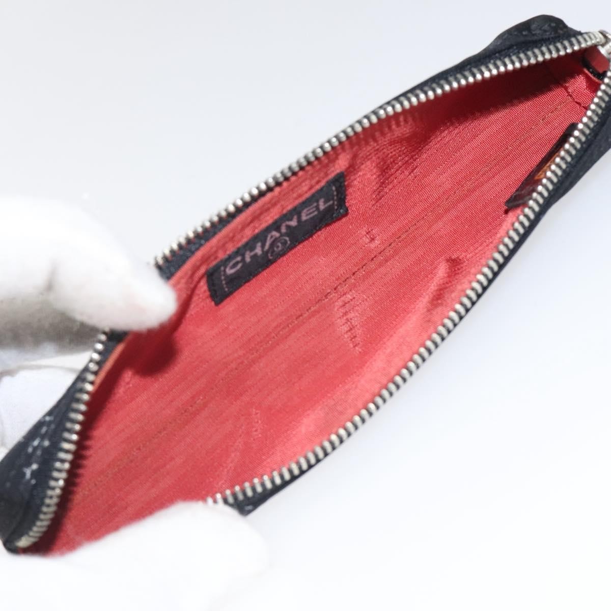 Chanel Travel Line Pen Case Nylon, BLACK, NYLON, Wallets