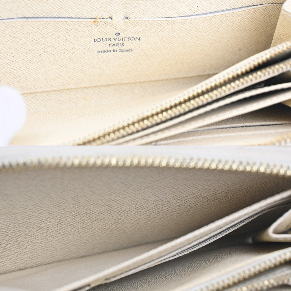 Louis Vuitton Zippy Compact Wallet Damier, WHITE, LEATHER, Wallets