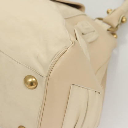 Salvatore Ferragamo Gancini Shoulder Bag Leather, WHITE, LEATHER, Handbag