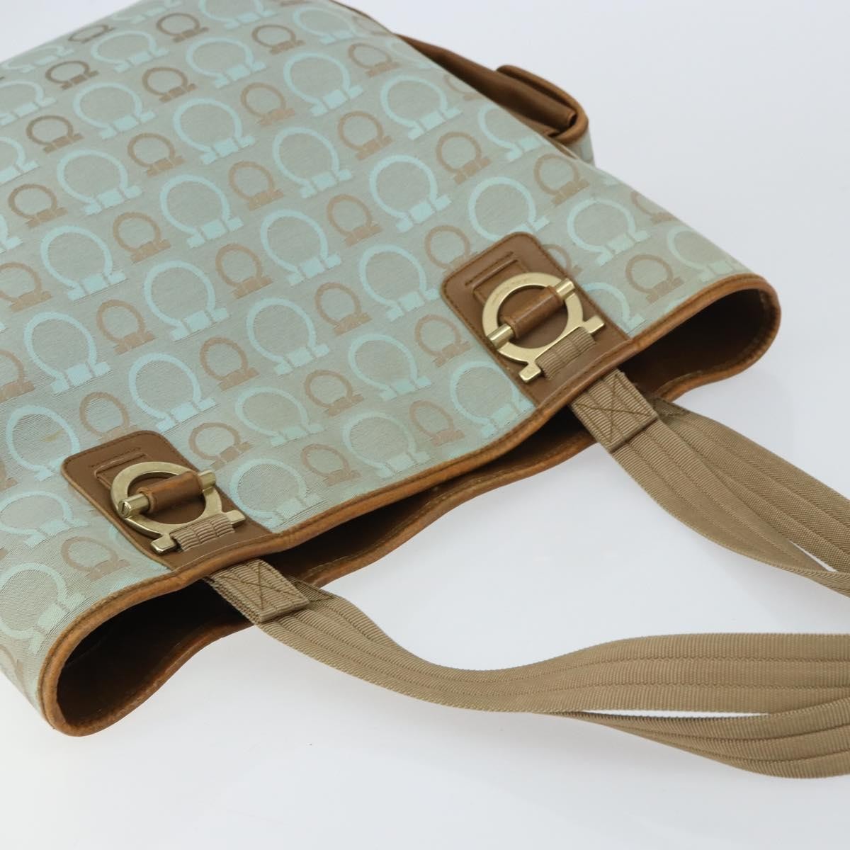 Salvatore Ferragamo Gancini Tote Gancini Canvas, BLUE, CANVAS, Tote bag