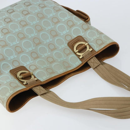 Salvatore Ferragamo Gancini Tote Gancini Canvas, BLUE, CANVAS, Tote bag