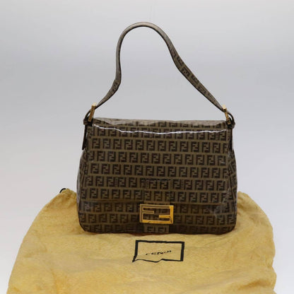 Fendi Mamma Baguette Zucca canvas, BROWN, CANVAS, Handbag