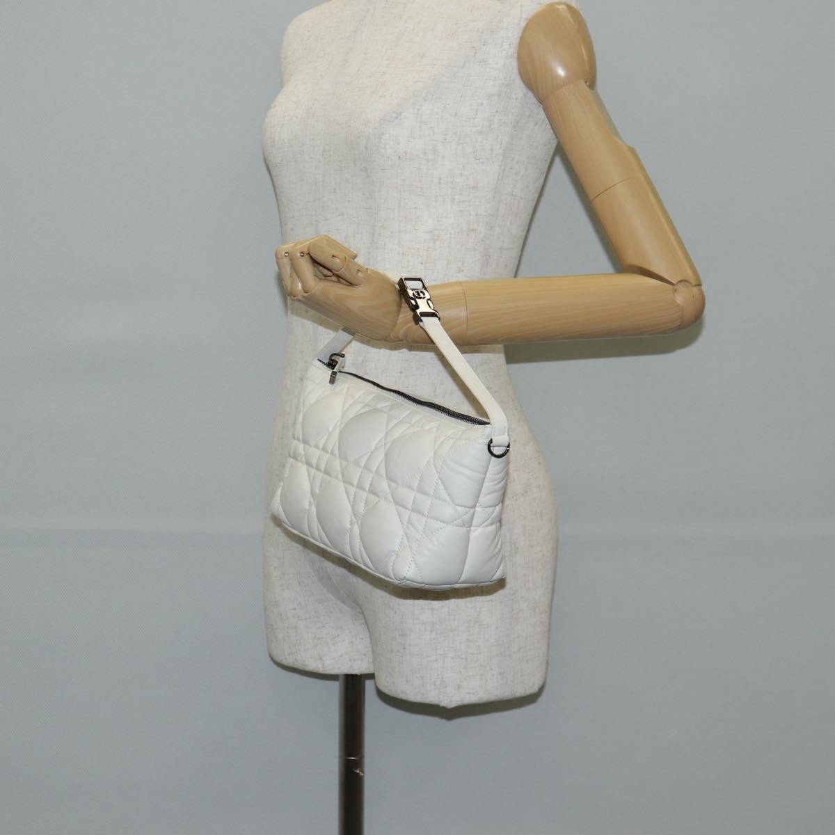 Christian Dior DiorTravel Nomad Pouch Macrocannage Quilt Calfskin, WHITE, LEATHER, Clutche & pouche