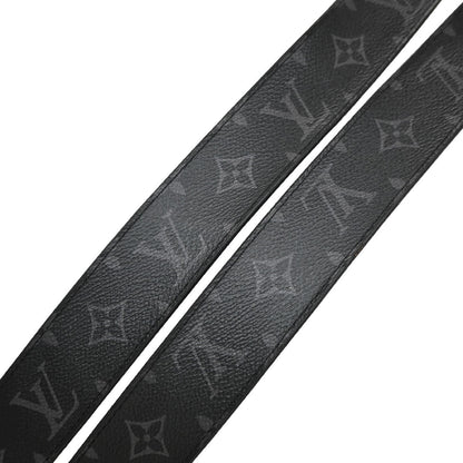 Louis Vuitton LV Initiales Belt Monogram Eclipse Leather, BLACK, CANVAS, Belts
