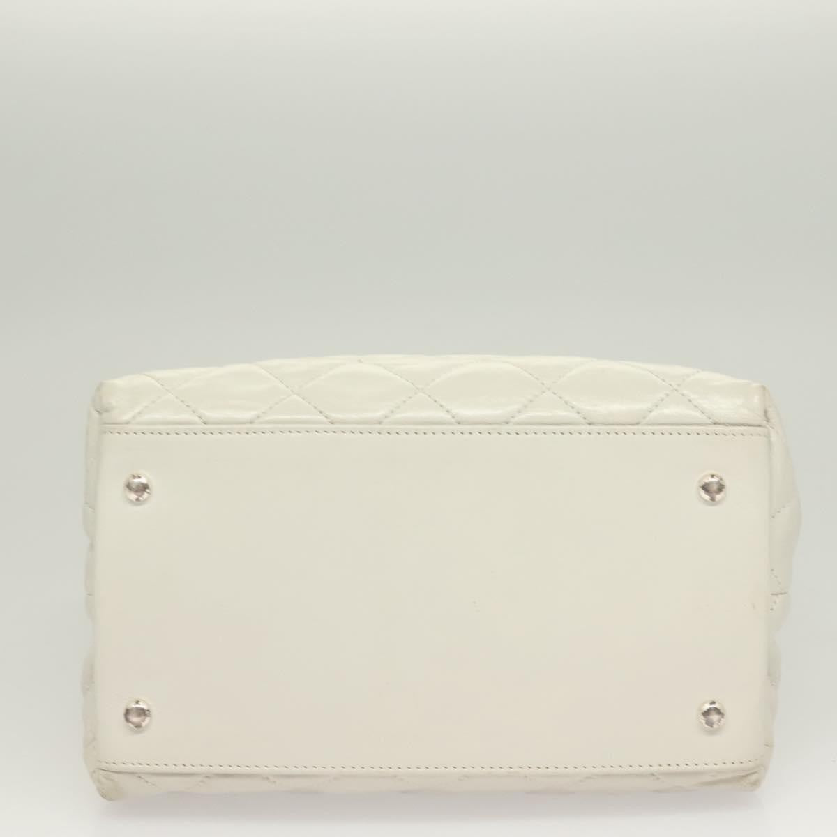 Chanel Chain Me Tote Quilted Calfskin, WHITE, LEATHER, Tote bag