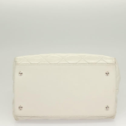 Chanel Chain Me Tote Quilted Calfskin, WHITE, LEATHER, Tote bag