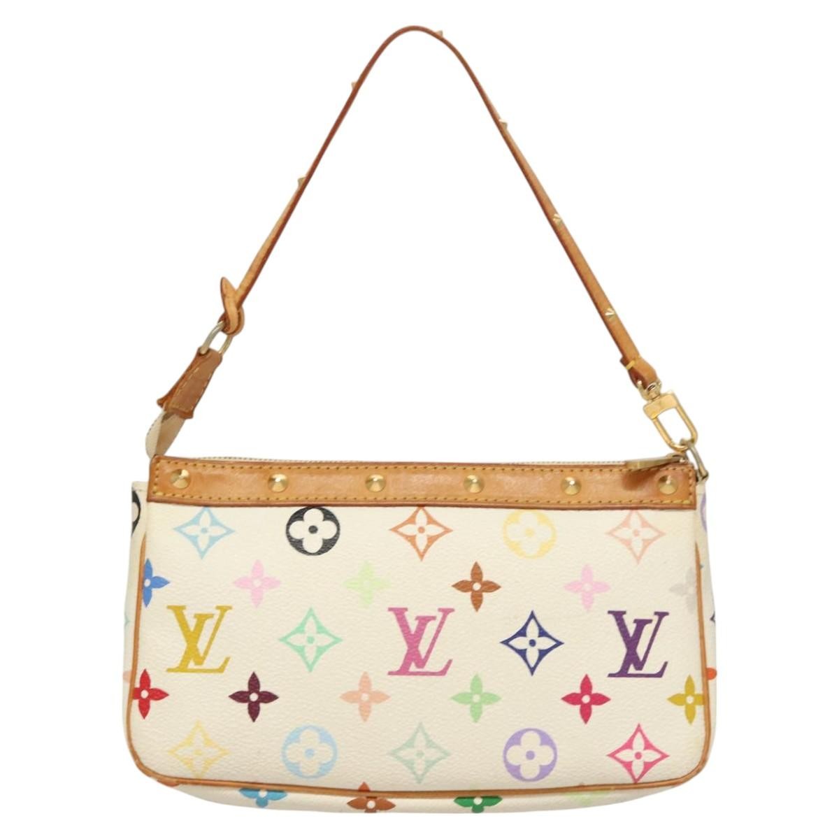 Louis Vuitton Pochette Accessoires Monogram Multicolor, WHITE, CANVAS, Clutche & pouche