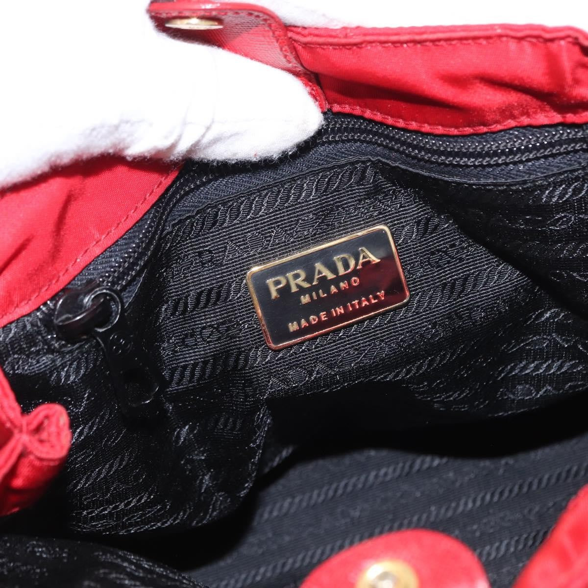 Prada Chain Shoulder Bag Quilted Tessuto, RED, NYLON, Shoulder bag