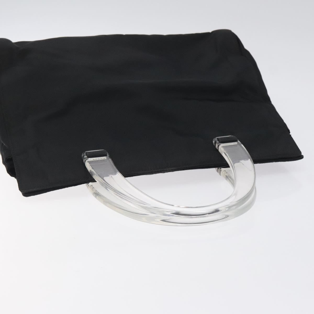 Prada Resin Handle Tote Tessuto, BLACK, NYLON, Tote bag