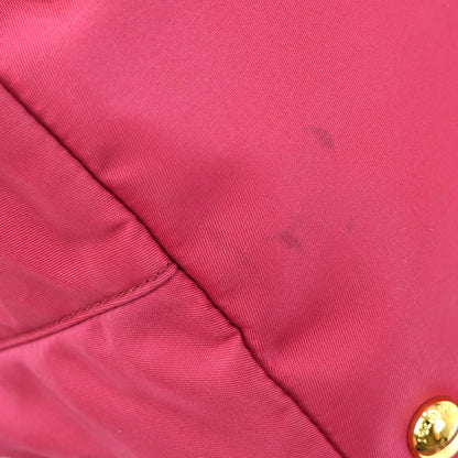 Prada Convertible Flap Tote Tessuto and Saffiano Leather, PINK, NYLON, Tote bag