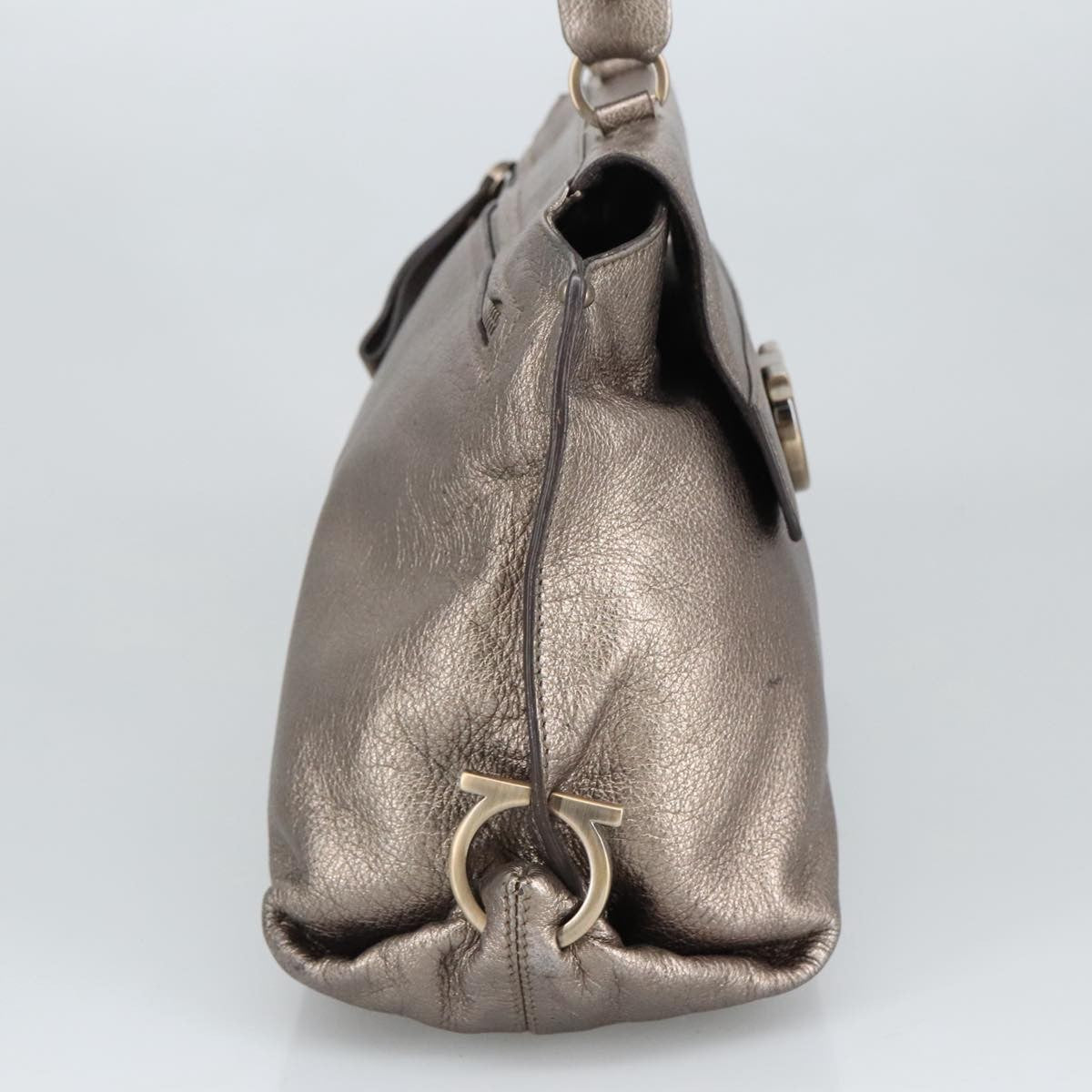 Salvatore Ferragamo Sofia Satchel Leather, SILVER, LEATHER, Handbag