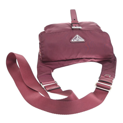 Prada Buckle Messenger Bag Tessuto, BURGUNDY, SYNTHETIC, Crossbody bag