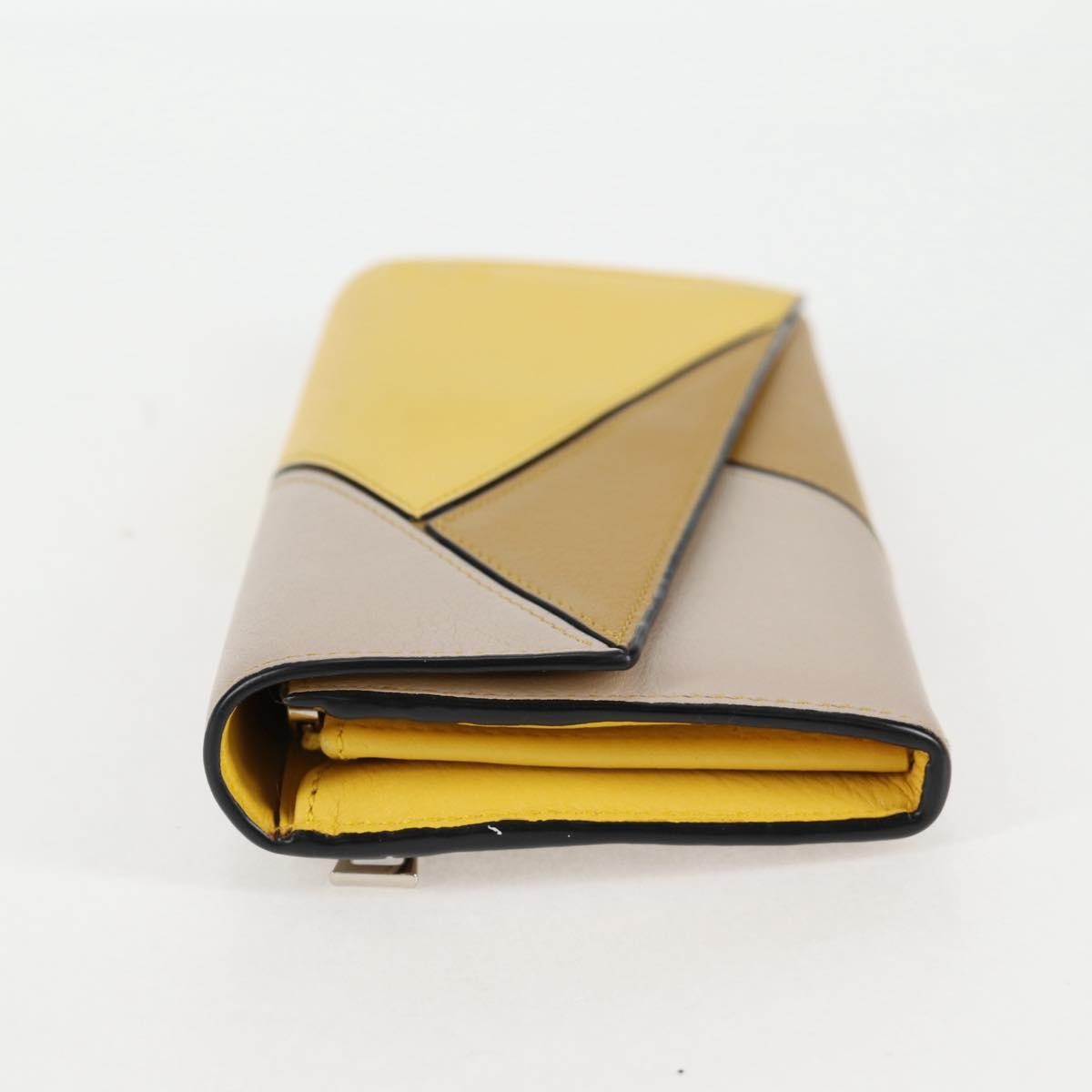 Loewe Puzzle Zip Wallet Leather, YELLOW, LEATHER, Wallets