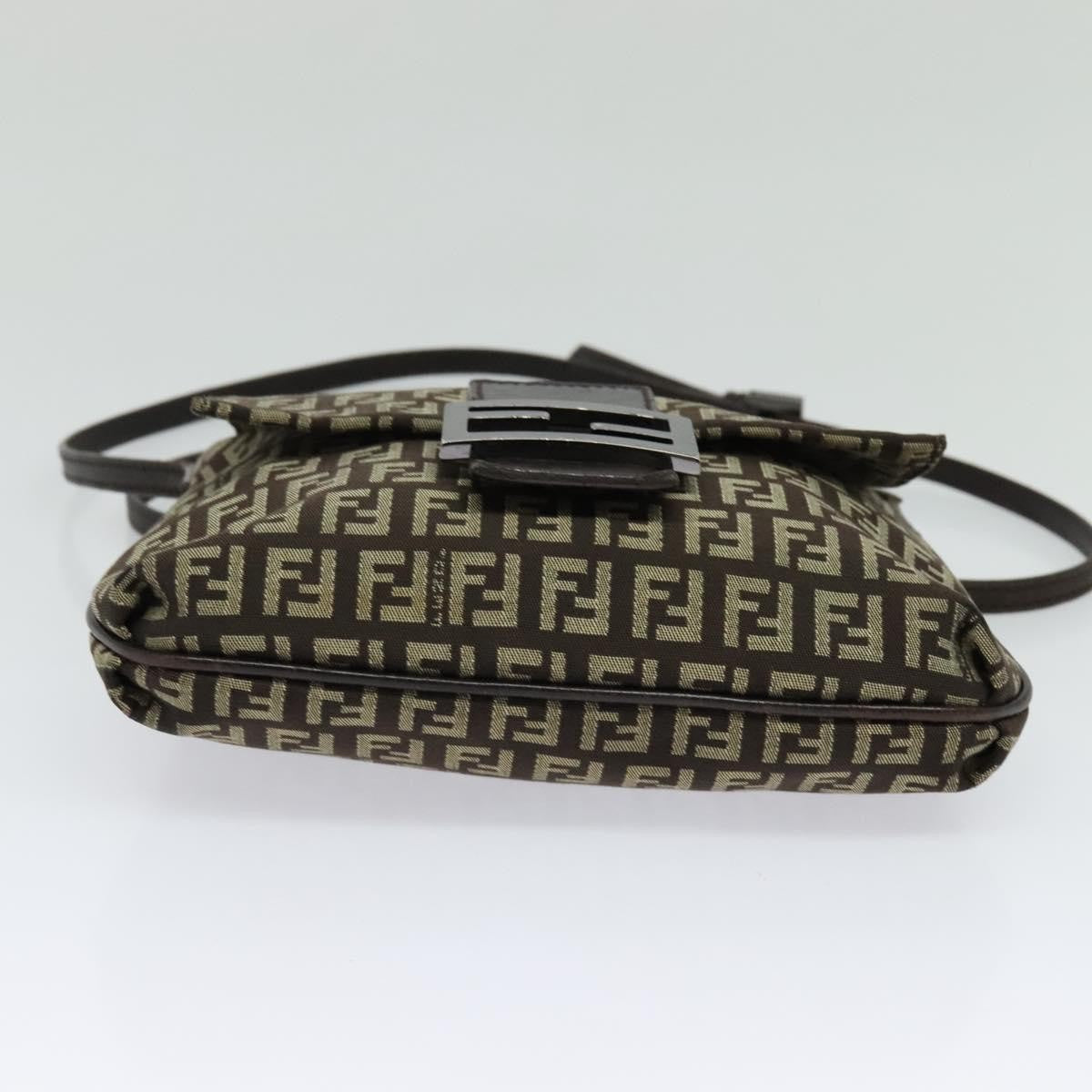 Fendi Mamma Baguette Shoulder Bag Canvas, BROWN, CANVAS, Shoulder bag