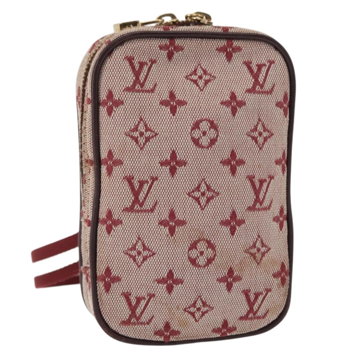 Louis Vuitton Camera Bag Mini Lin, RED, CANVAS, Clutche & pouche