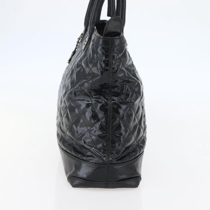 Chanel CC Charm Zip Tote Quilted Coated Canvas, BLACK, CANVAS, Tote bag