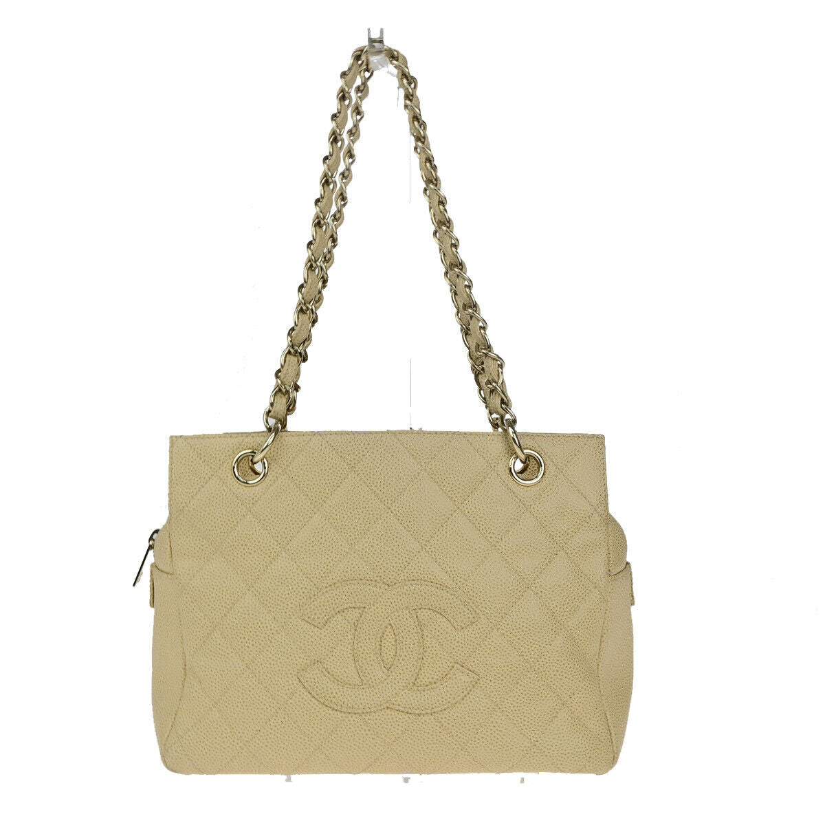 Chanel Petite Timeless Tote Stitched Calfskin, BEIGE, CALFSKIN, Shoulder bag