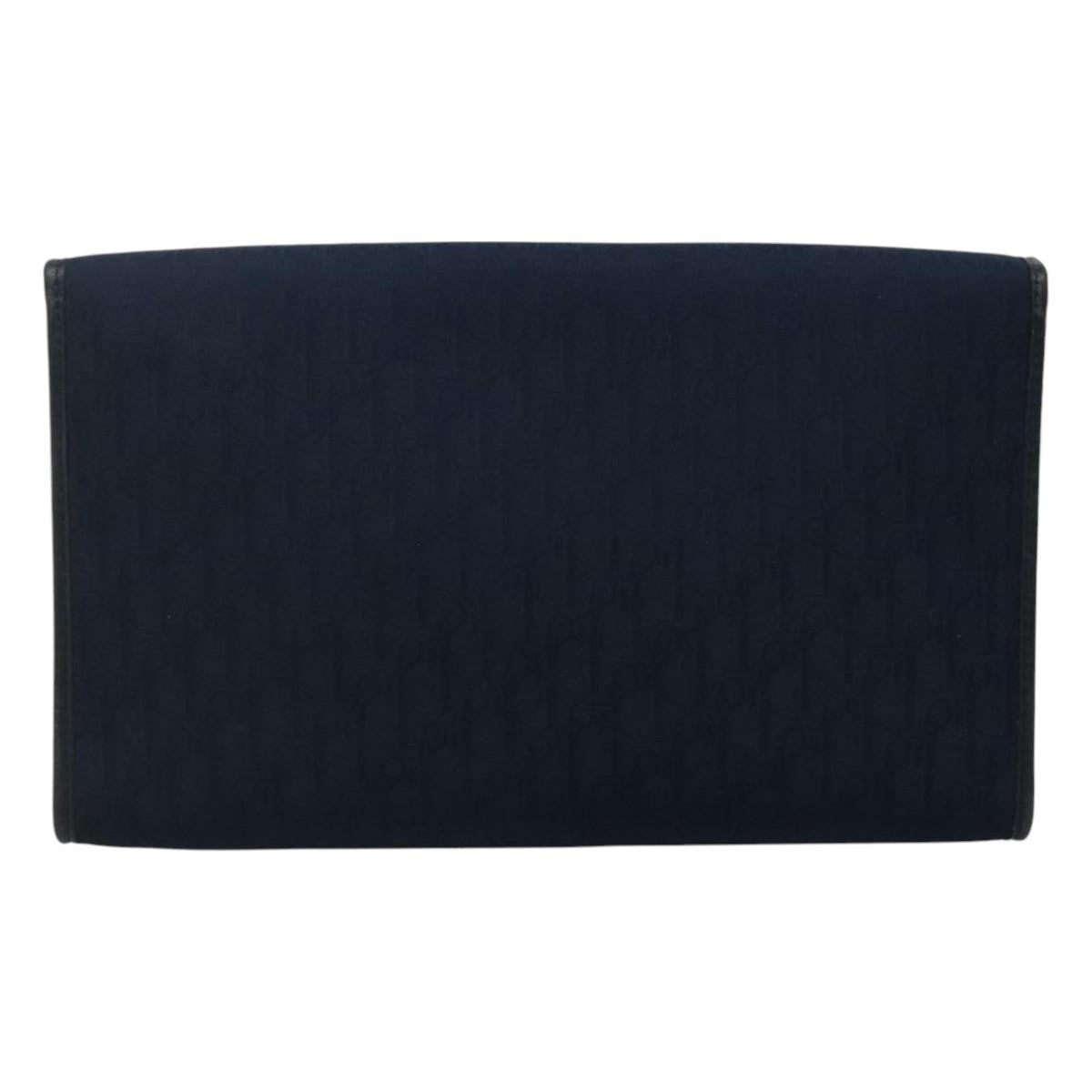 Christian Dior Vintage Trotter Shoulder Bag Canvas, NAVY, CANVAS, Shoulder bag