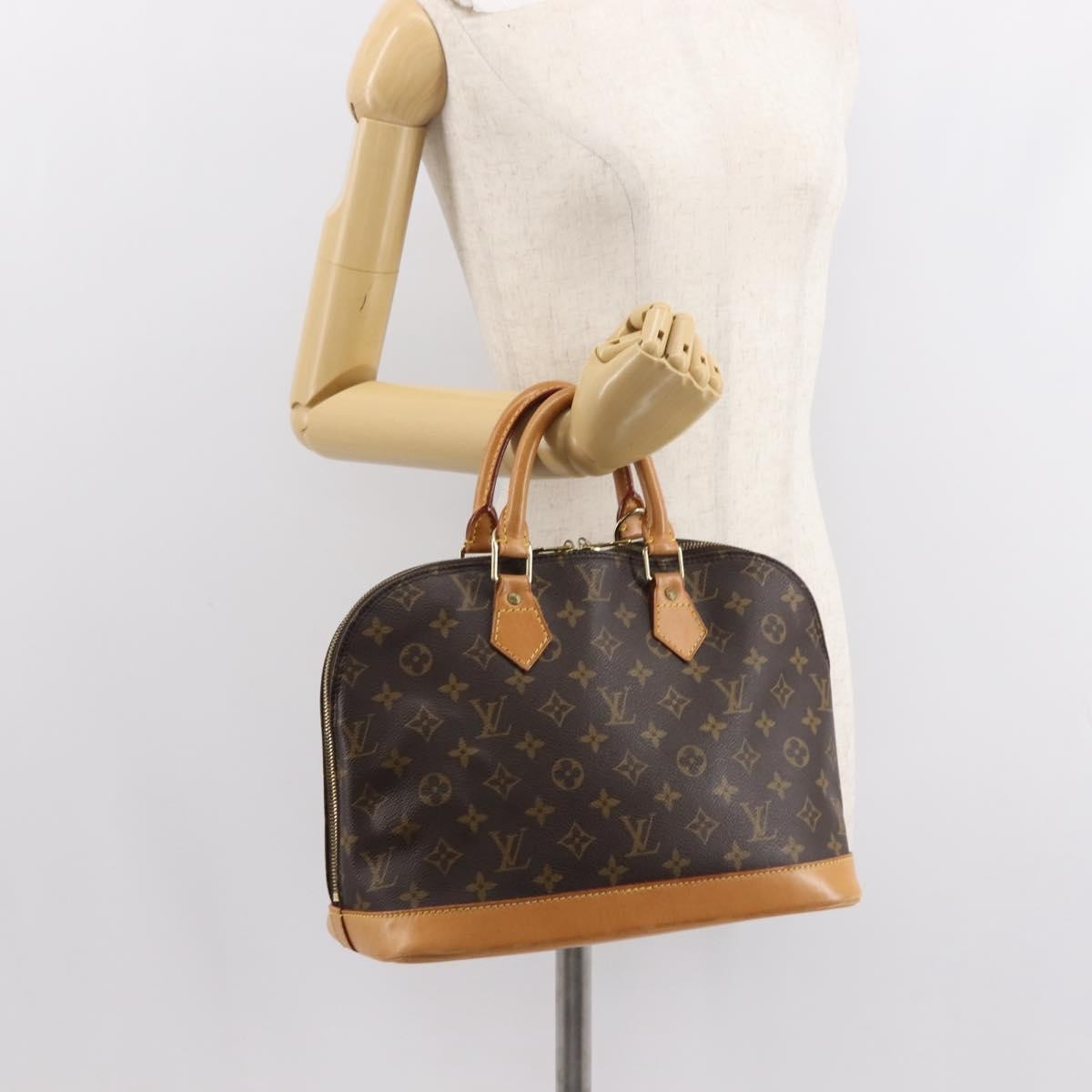 Louis Vuitton Alma Handbag Monogram Canvas, BROWN, CANVAS, Handbag