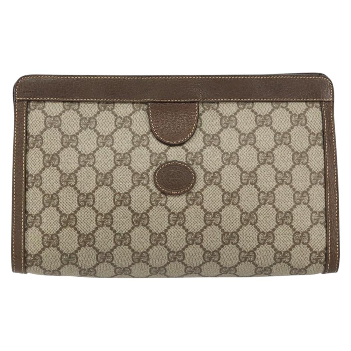 Gucci GG Supreme Clutch bag PVC, BEIGE, PVC, Clutche & pouche