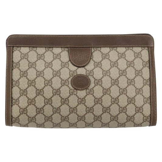 Gucci GG Supreme Clutch bag PVC, BEIGE, PVC, Clutche & pouche