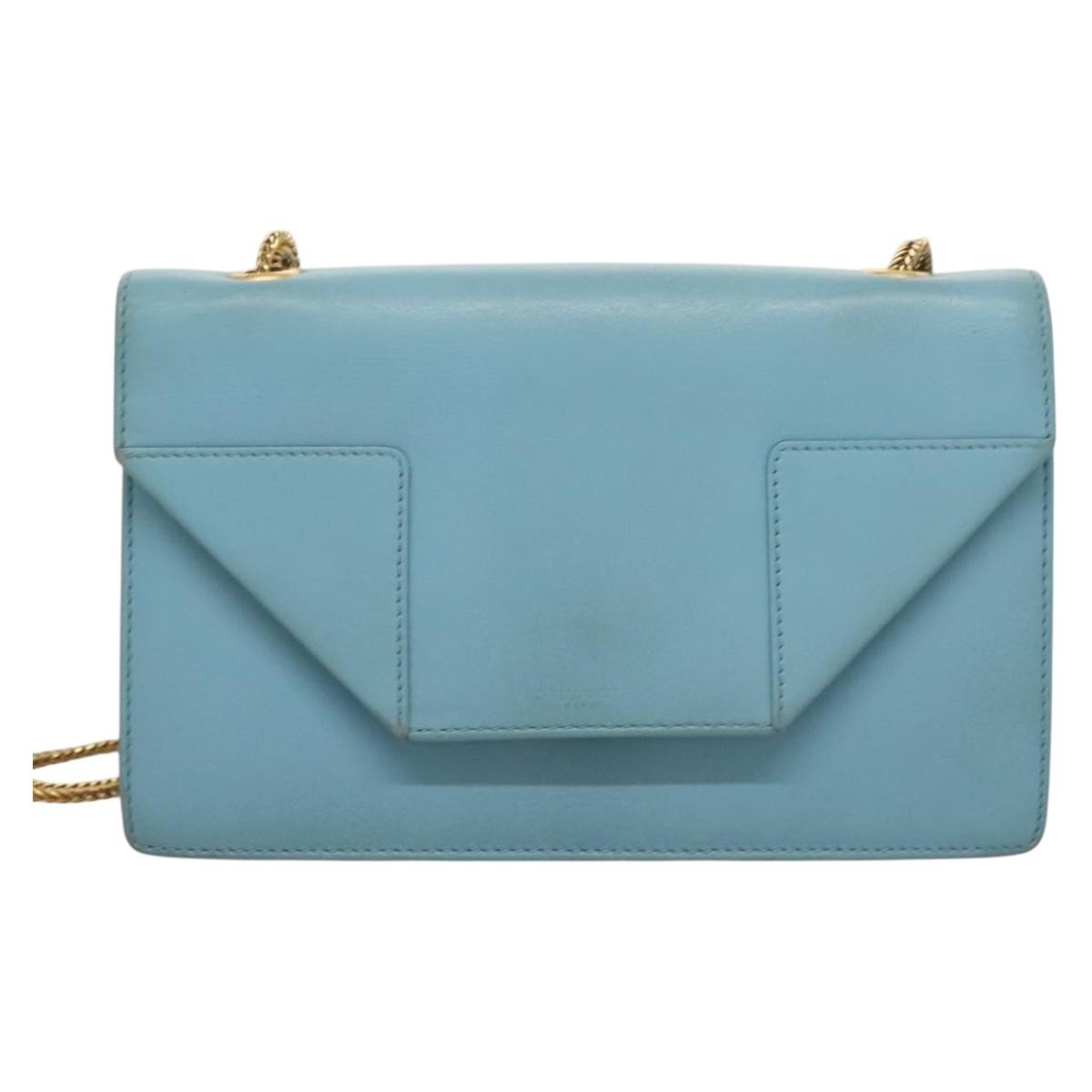 Saint Laurent Betty Bag Leather, BLUE, LEATHER, Shoulder bag