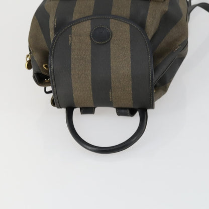 Fendi Pequin Front Pocket Backpack Coated Canvas, BROWN, PVC, Backpack