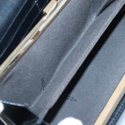 Fendi FF Flap Wallet Zucca Canvas with Embossed Leather, BLACK, CANVAS, Wallets