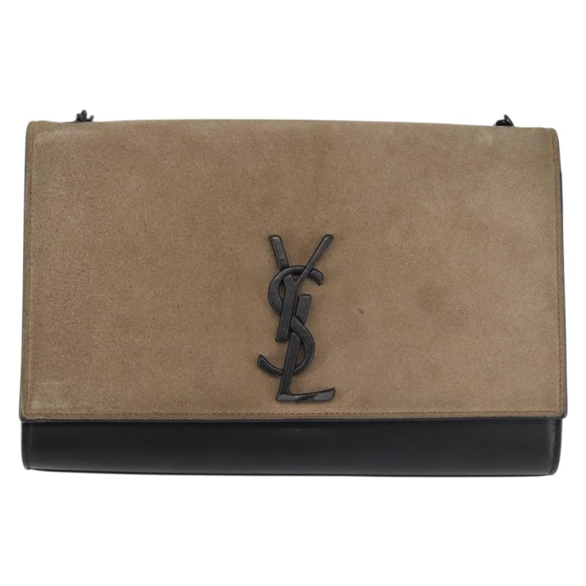 Saint Laurent Classic Monogram Tassel Crossbody Bag Suede, BLACK, SUEDE, Shoulder bag