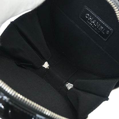 Chanel Evening On The Moon Round Evening Bag Glittered PVC with Patent, SILVER, PATENT_LEATHER, Shoulder bag