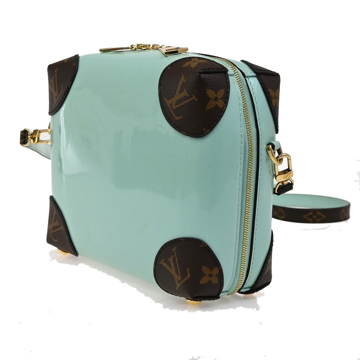 Louis Vuitton Venice Handbag Vernis with Monogram Canvas, GREEN, PATENT_LEATHER, Shoulder bag