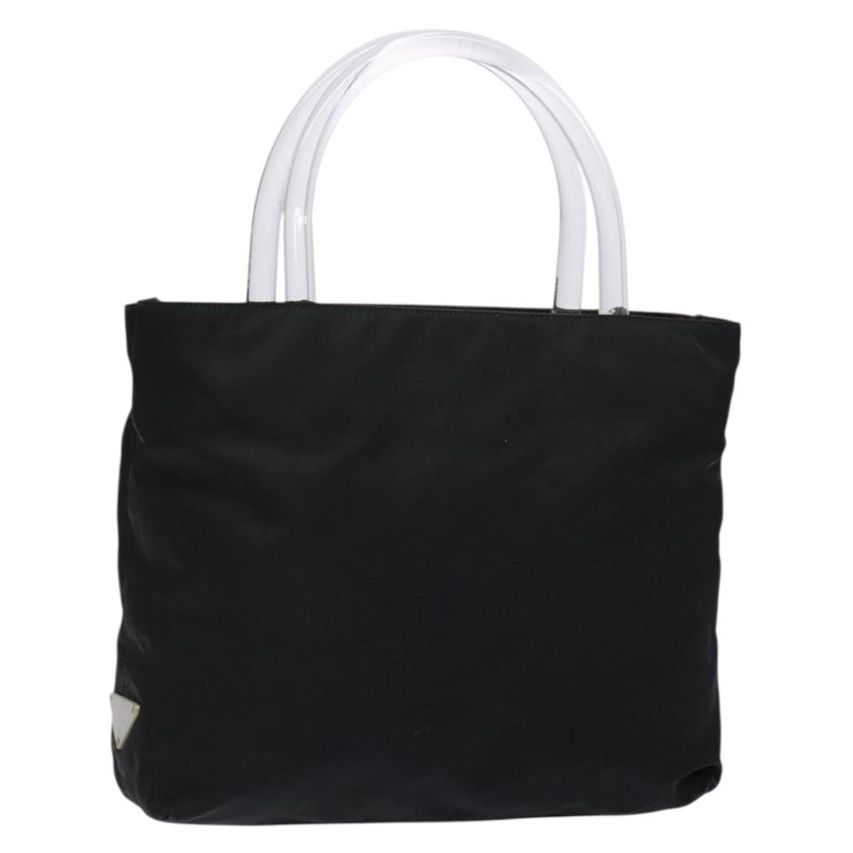 Prada Resin Handle Tote Tessuto, BLACK, NYLON, Tote bag
