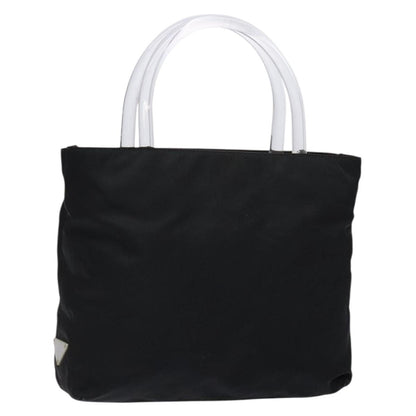 Prada Resin Handle Tote Tessuto, BLACK, NYLON, Tote bag