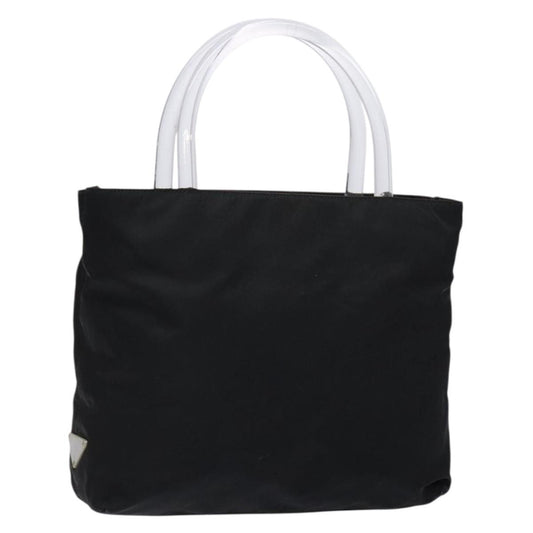 Prada Resin Handle Tote Tessuto, BLACK, NYLON, Tote bag