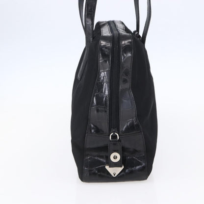 Prada Vintage Shoulder Bag Nylon and Leather, BLACK, NYLON, Shoulder bag