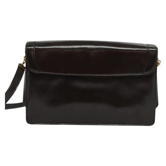 Christian Dior Vintage Shoulder Bag Leather, BROWN, LEATHER, Shoulder bag