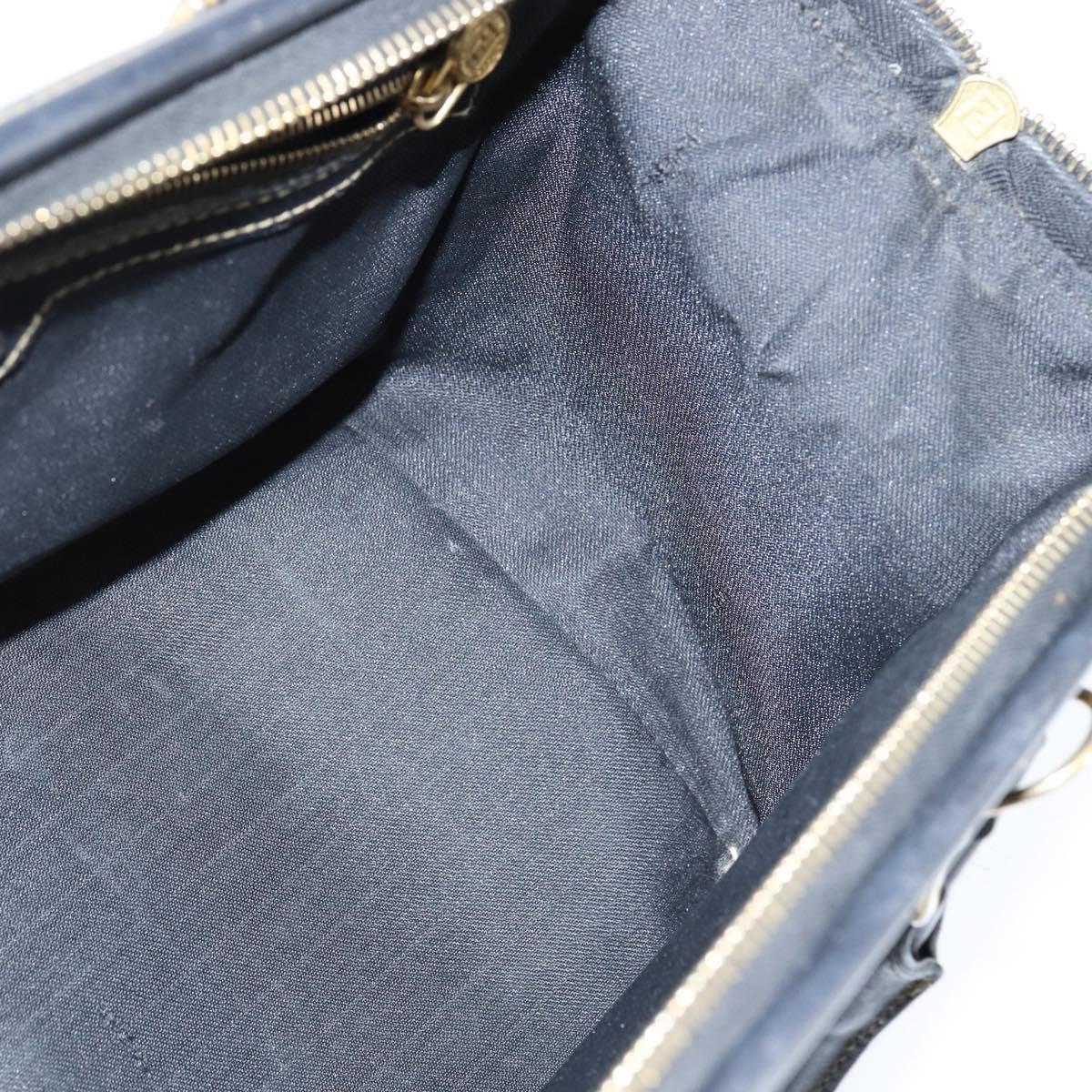 Fendi Vintage Pequin Boston Bag Coated Canvas, BROWN, CANVAS, Handbag