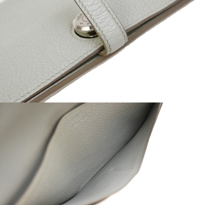 Hermes Dogon Duo Combined Wallet Leather, GRAY, LEATHER, Wallets