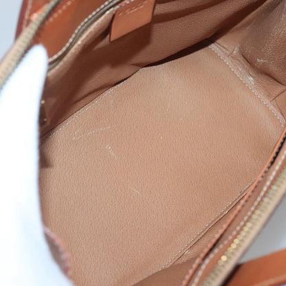 Celine Macadam Handbag Macadam with leather, BROWN, CANVAS, Handbag