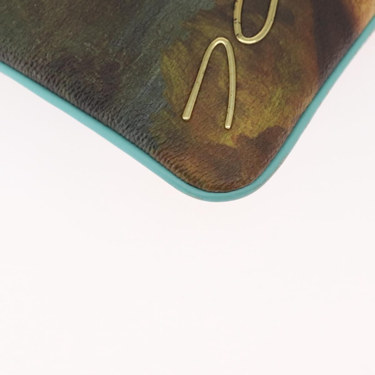 Louis Vuitton Pochette Clutch Limited Edition Jeff Koons Da Vinci Print Canvas, GREEN, PVC, Clutche & pouche