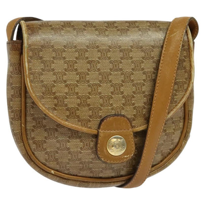 Celine Vintage Macadam Shoulder Bag Canvas, BEIGE, CANVAS, Shoulder bag