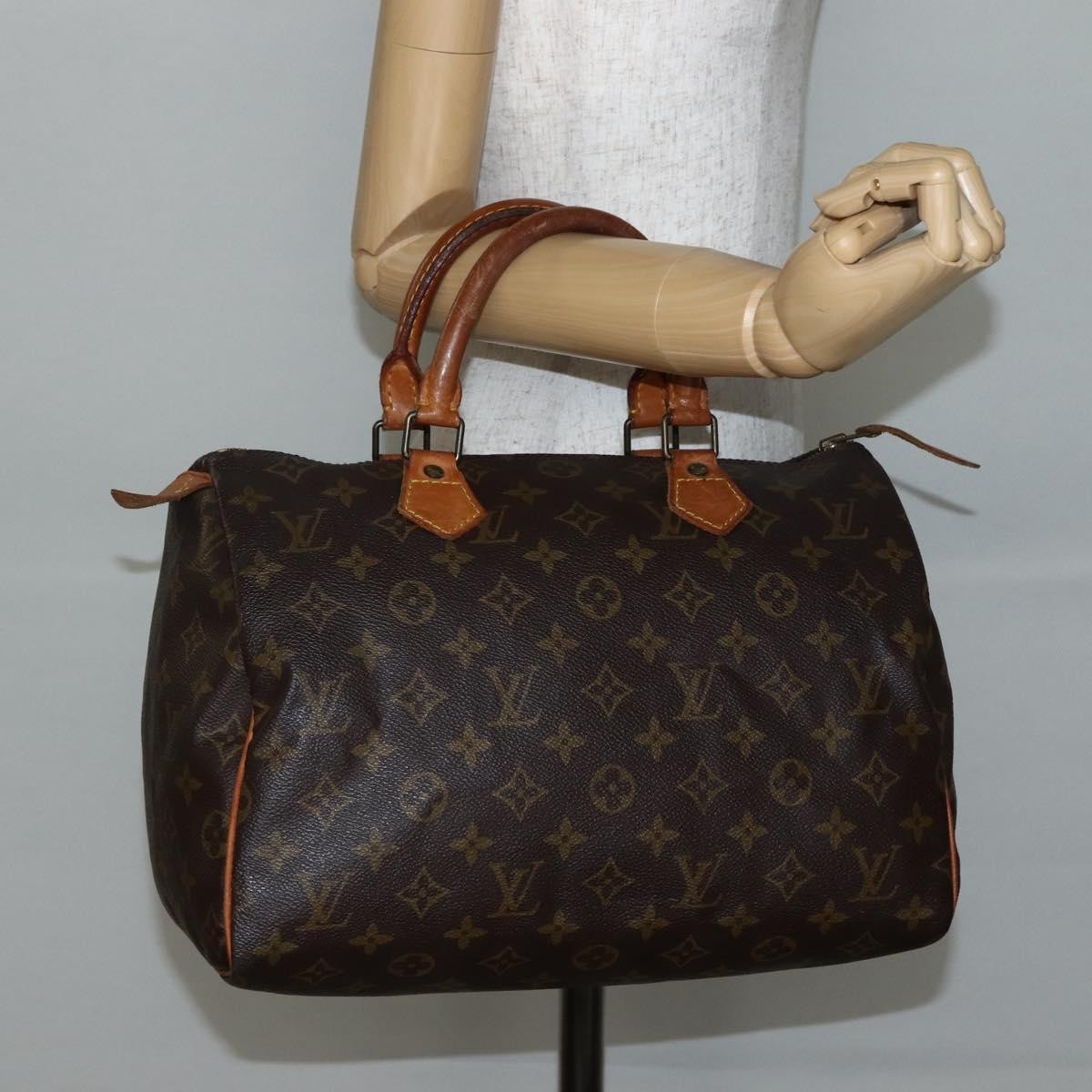 Louis Vuitton Speedy Handbag Monogram Canvas, BROWN, CANVAS, Handbag