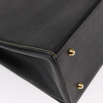 Burberry Vintage Handbag Leather, BLACK, LEATHER, Handbag