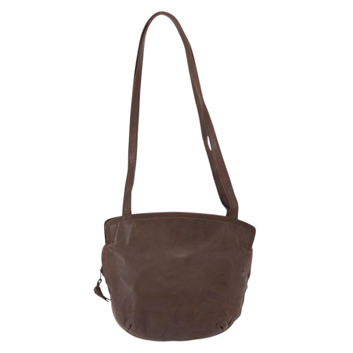 Loewe Anagram Shoulder Bag Leather, BROWN, LEATHER, Shoulder bag