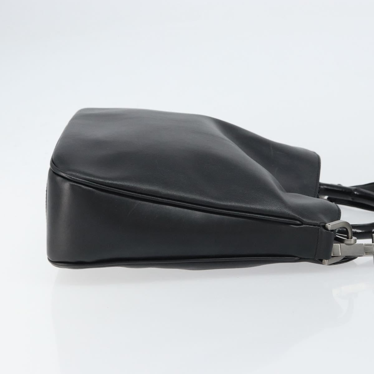 Gucci Vintage Bamboo Shoulder Bag Leather, BLACK, LEATHER, Shoulder bag