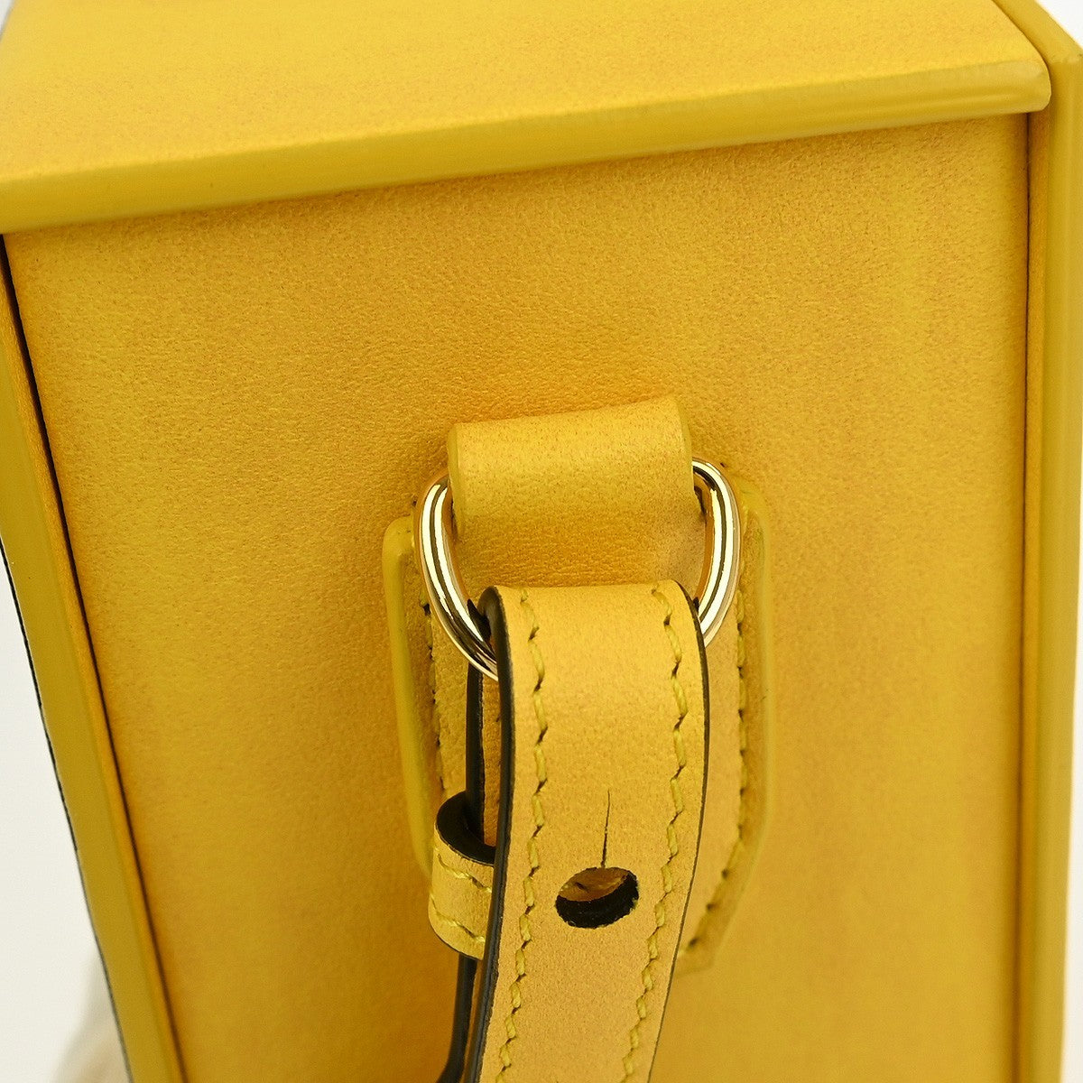 Fendi Logo Vertical Box Crossbody Bag Leather, YELLOW, LEATHER, Shoulder bag